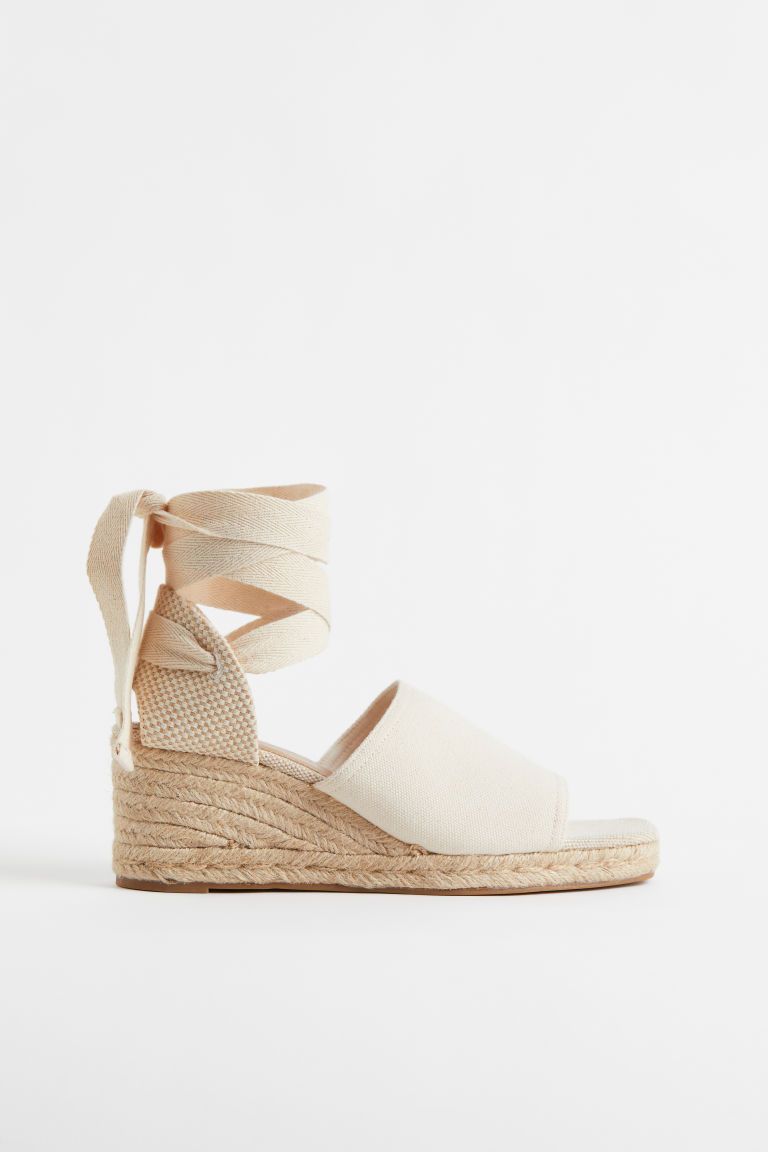 H & M - Wedge-heel Espadrille Sandals - White | H&M (US + CA)