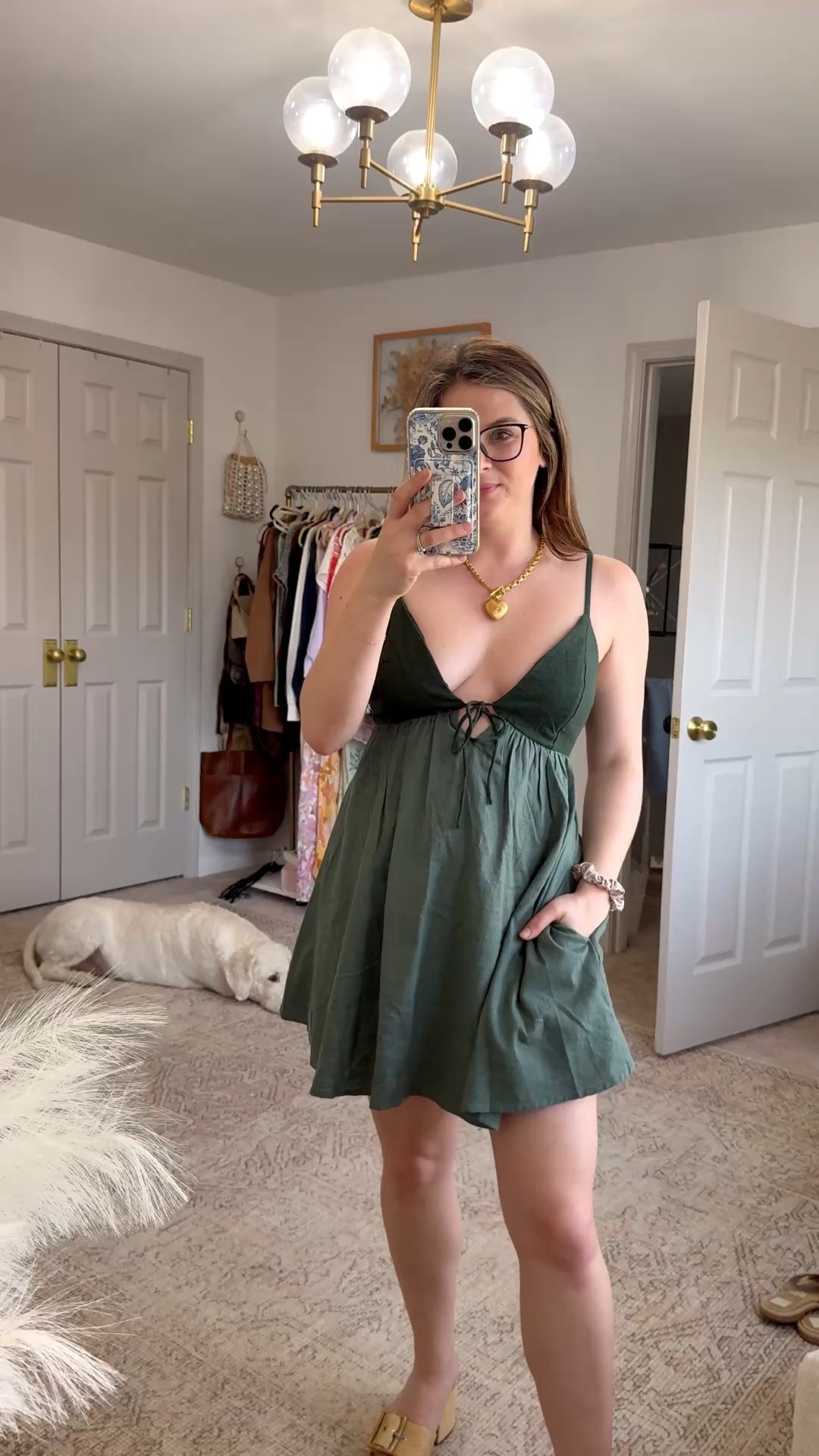 Linen summer dress with built in shorts! 
Abercrombie dress line sage green 

Also comes in denim! Denim dress for spring 

#LTKootd #LTKFestival #LTKSpringSale