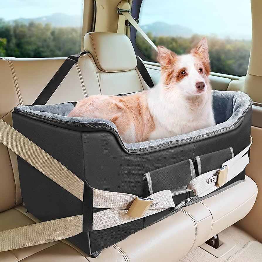 INFANZIA Dog Car Booster Seat, Elevated Pet Car Seats for Large Medium Dogs with Safety Leash, Wa... | Amazon (US)
