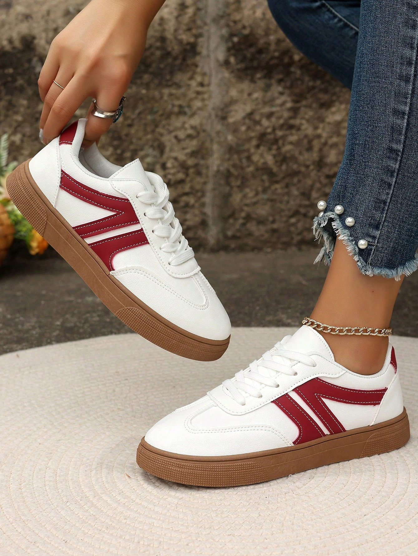 Women's Round Toe Casual Sports Sneakers, Lace-Up, Comfortable & Breathable, Suitable For Outdoor... | SHEIN