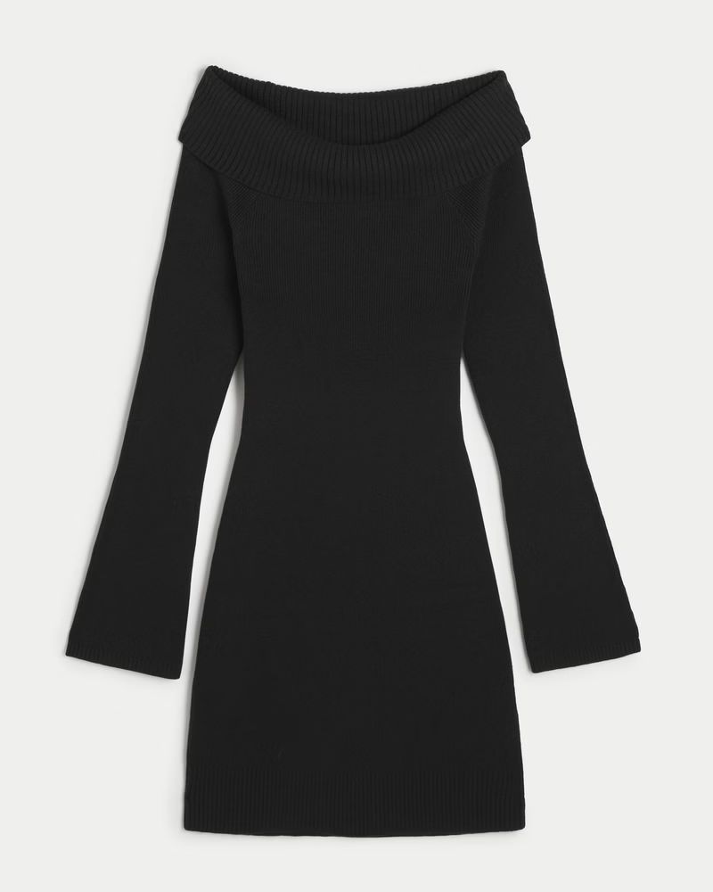 Off-the-Shoulder Sweater Dress | Hollister (UK)