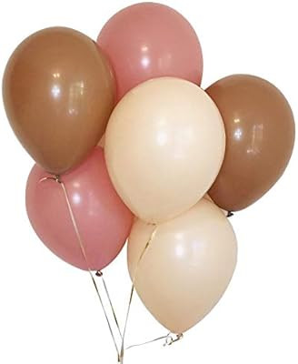 60PCS Blush Nude Cream Dusty Rose Mauve Pink Tan Brown 10 Inch Latex Balloon Backrop Arch Garland... | Amazon (US)