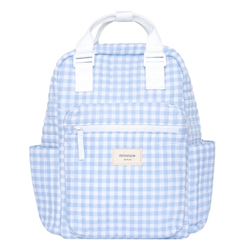 oasis blue gingham everyday backpack | minnow