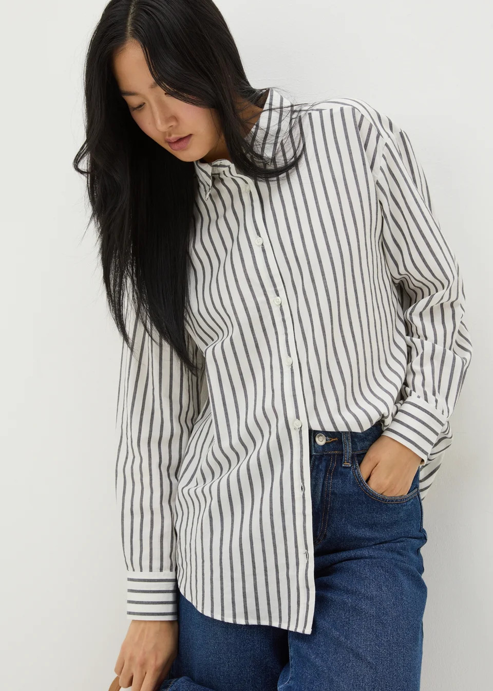 White Bold Stripe Shirt | Matalan (UK)