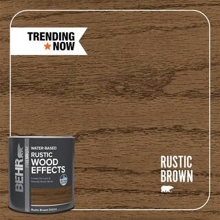 1 qt. Rustic Brown Transparent Wood Effects Water-Based Interior Wood Stain | The Home Depot