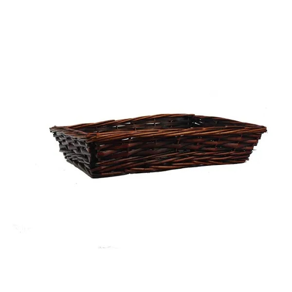 14" Natural willow medium stain rectangle tray ABN5E103-SD | Bed Bath & Beyond