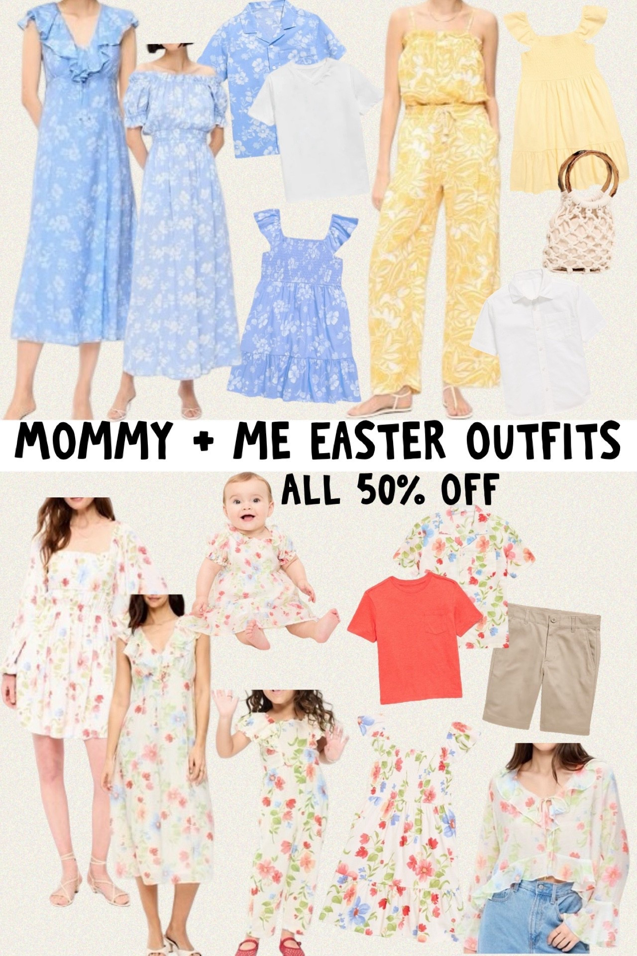 Mommy and me easter outfits! All 50% off!
.
Old navy 
Easter dress 
Spring dress

#LTKmomlife #LTKSaleAlert #LTKKids