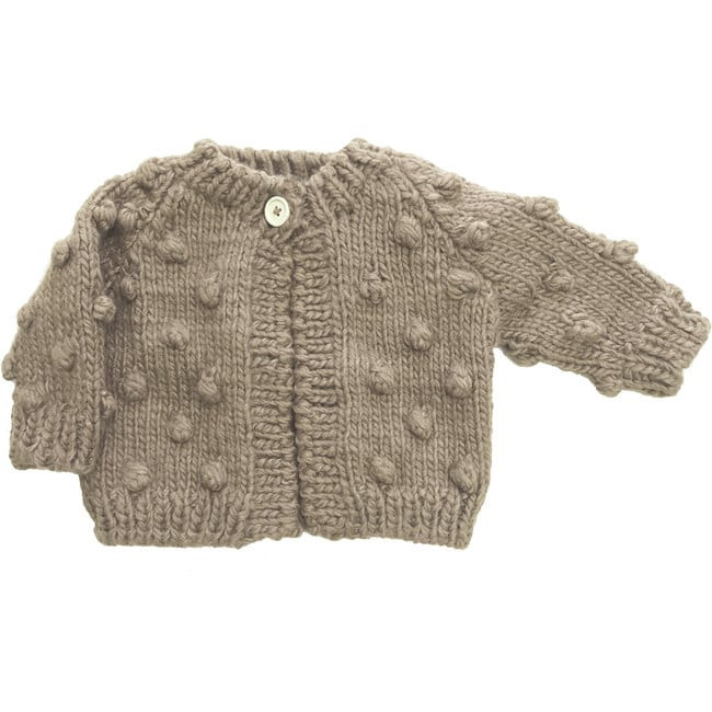 The Blueberry Hill | All-Over Popcorn-Knit Cardigan Sweater, Flax (Natural, Size 12-24M) | Maisonette | Maisonette