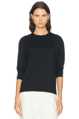 Toteme Classic Long Sleeve Tee in Black | FWRD 