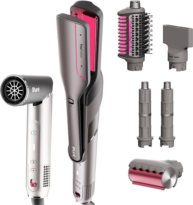 Shark FlexFusion Ceramic Air Styler, Straightener, Metallic Mist, HD651S | Amazon (US)