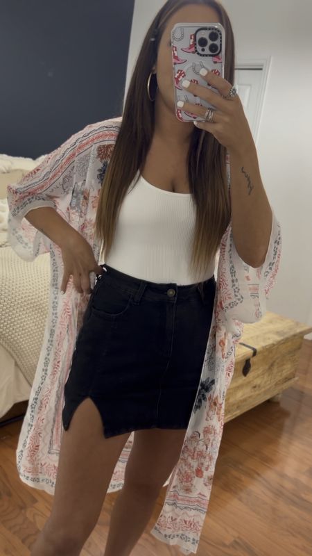 Kimono, white bodysuit, black denim skirt, Amazon finds, Amazon must have, summer style, beach style, beach outfit, summer fit, cover up, dress, affordable fashion, beauty, travel outfit, swimwear, vacation outfit, white dress, nursery, sandals, patio furniture, jeans, summer outfit #amazon #casualstyle #ootd

#LTKunder50 #LTKFind #LTKstyletip