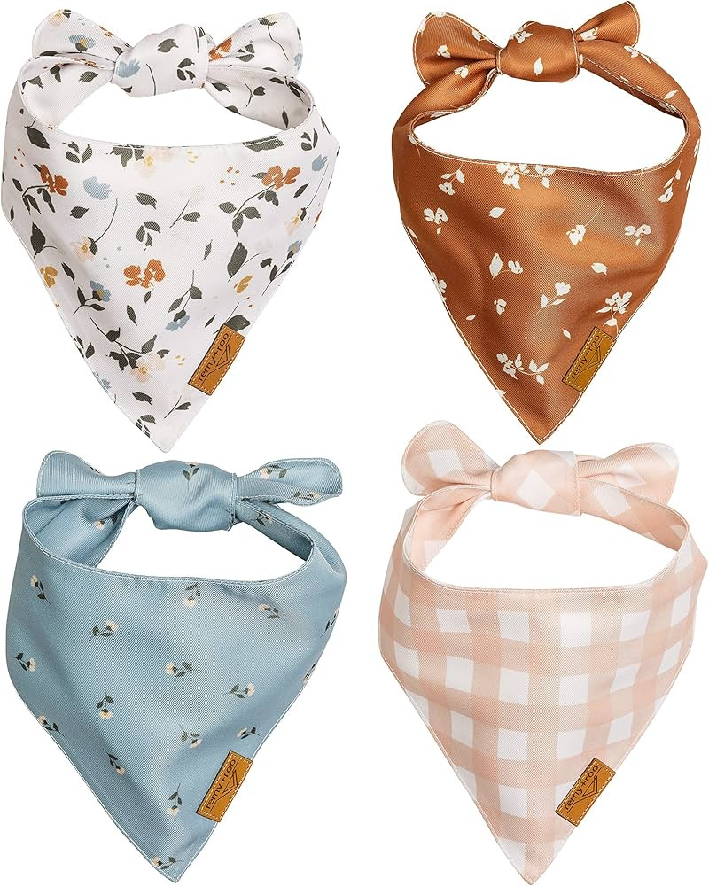 Remy+Roo Large Spring Dog Bandanas - 4 Pack Emily Set | Premium Durable Adjustable Polyester Fabr... | Amazon (US)