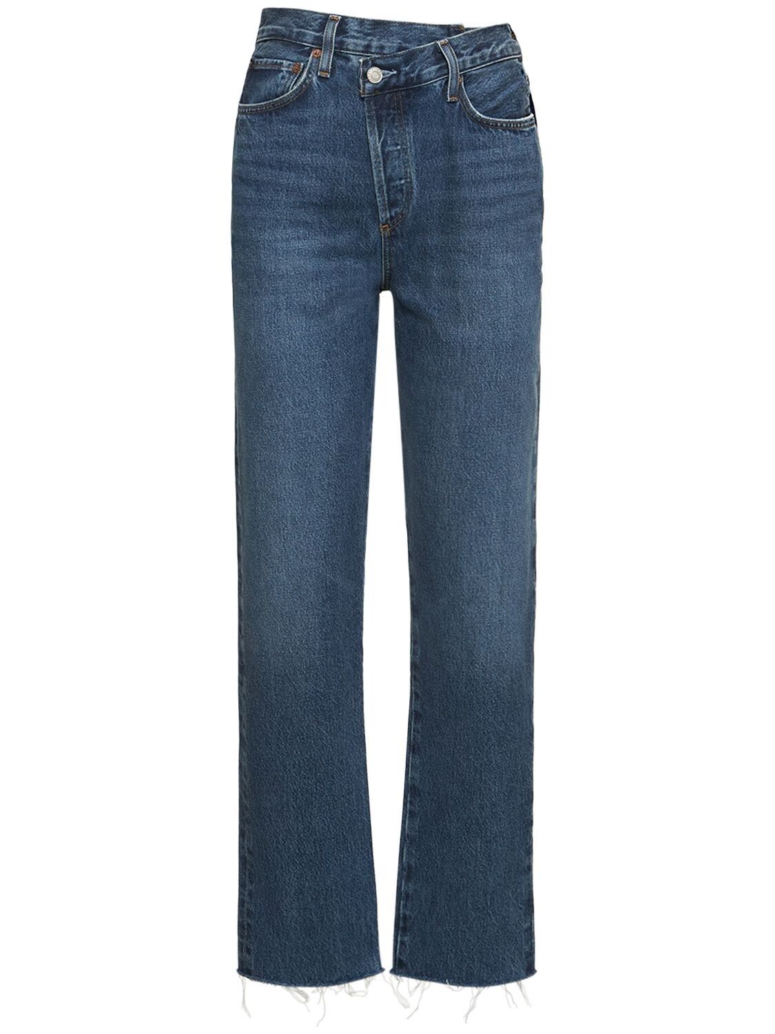Crisscross Straight Cotton Denim Jeans | Luisaviaroma