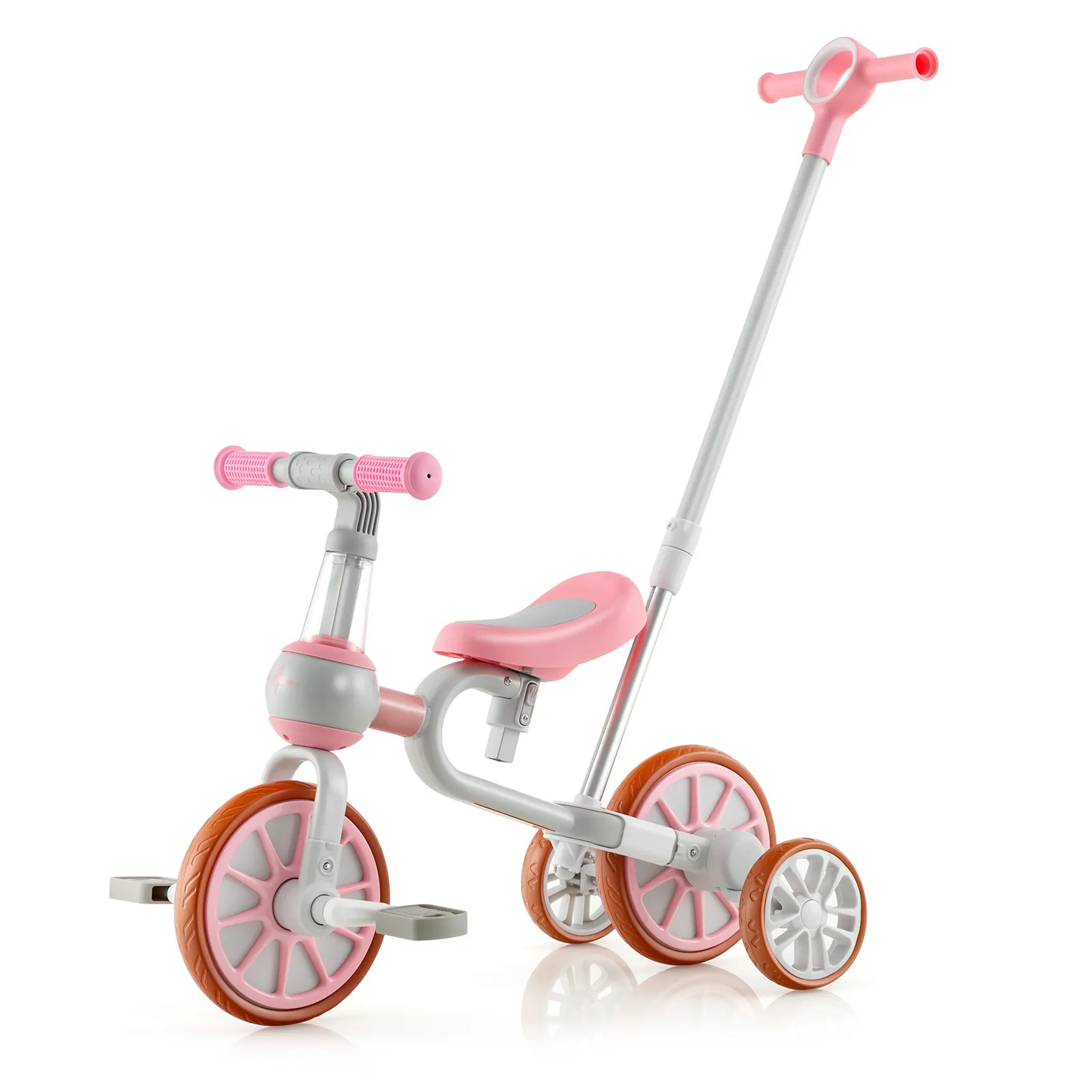 Toy Vehicles | 4 in 1 Kids Tricycle Toddler Balance Bike w/ Adjustable Push Handle | Costway | Debenhams UK