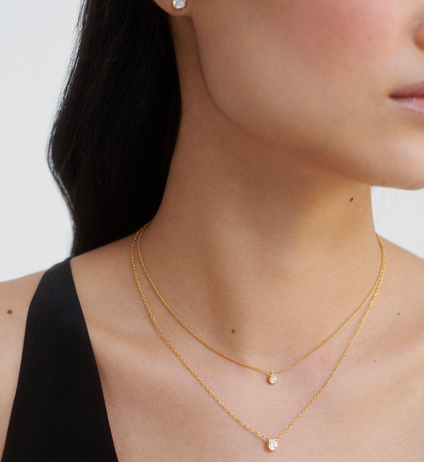 Diamond Essential Chain Necklace Adjustable 41-46cm/16-18' | Monica Vinader (Global)