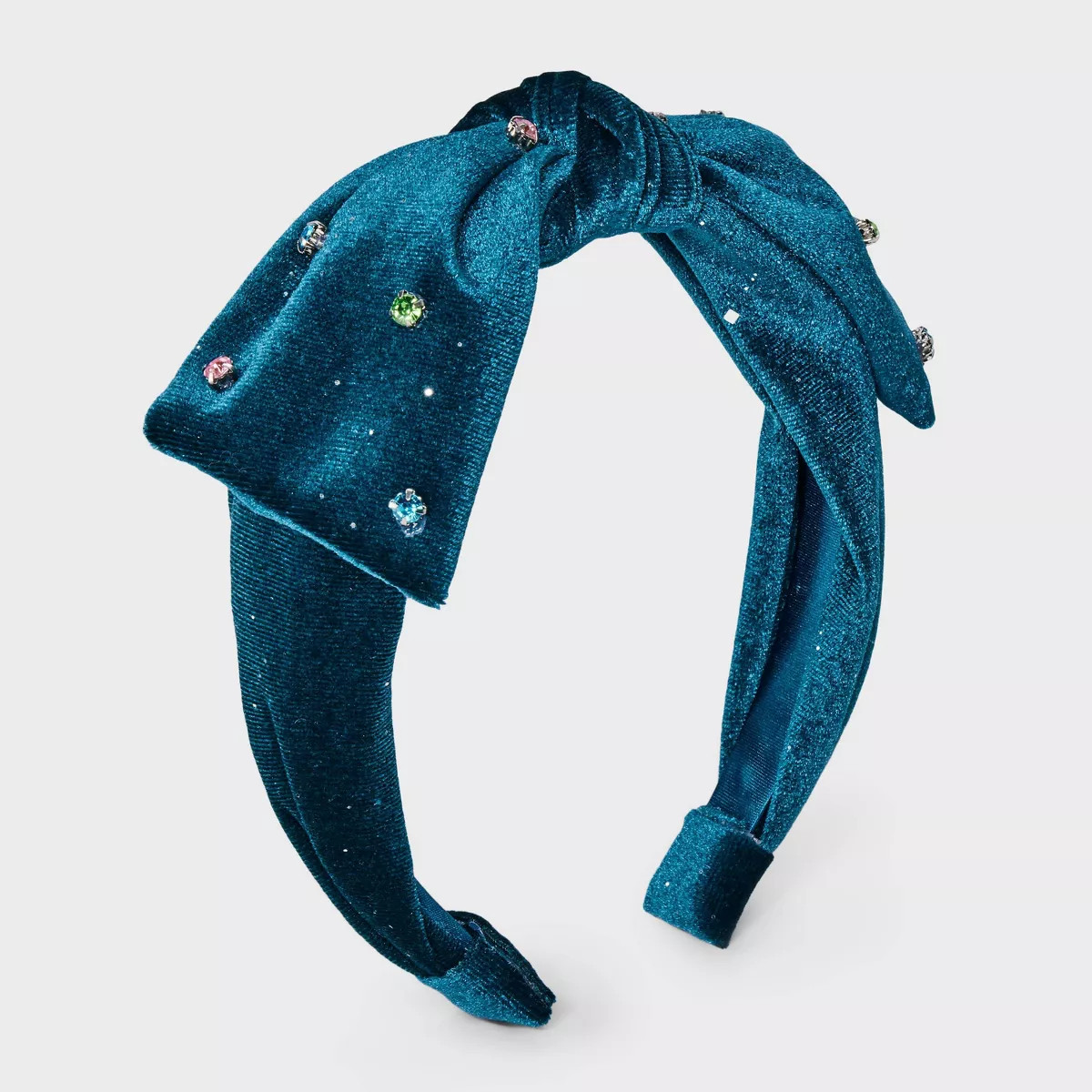 Girls' Velvet Top Knot with Gems Headband -Cat & Jack™ Green | Target