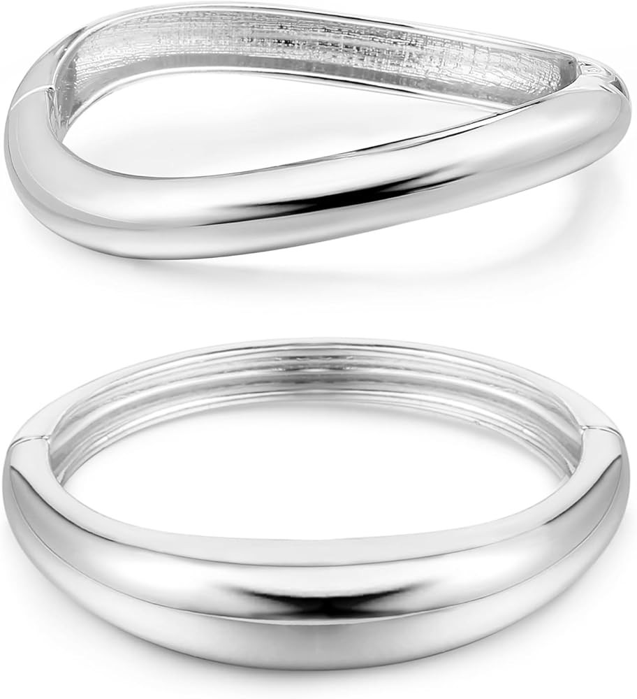 Elegance 11 designs Gold Cuff Bangle Bracelets For Women Set Chunky Trendy Gold Bracelet Minimali... | Amazon (US)