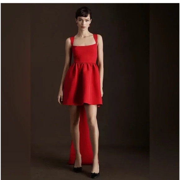 Sachin & Babi Blaine Taffeta Square-Neck Bow Train Mini Dress | Poshmark
