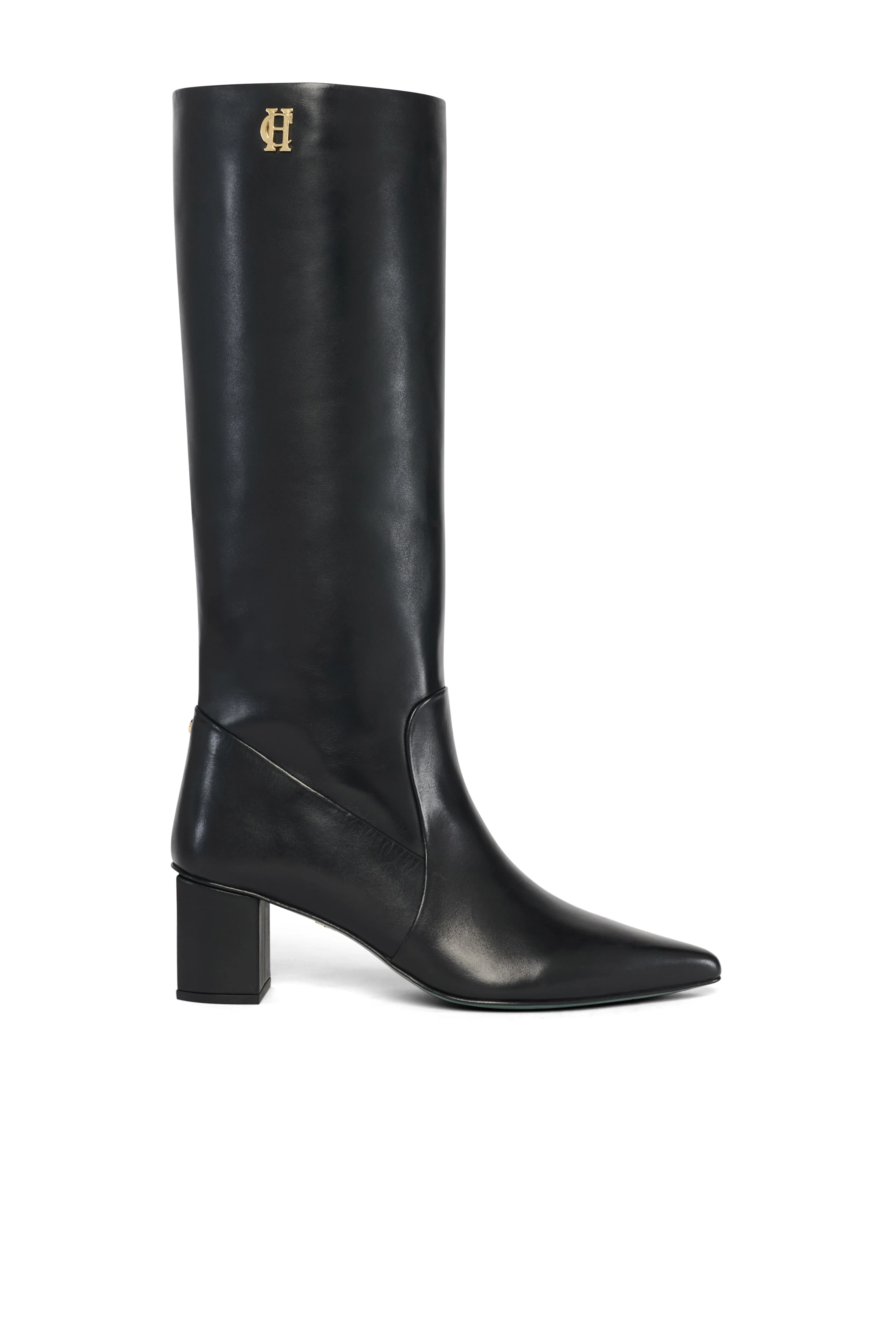 Regency Mid Heel Knee Boot (Black) | Holland Cooper