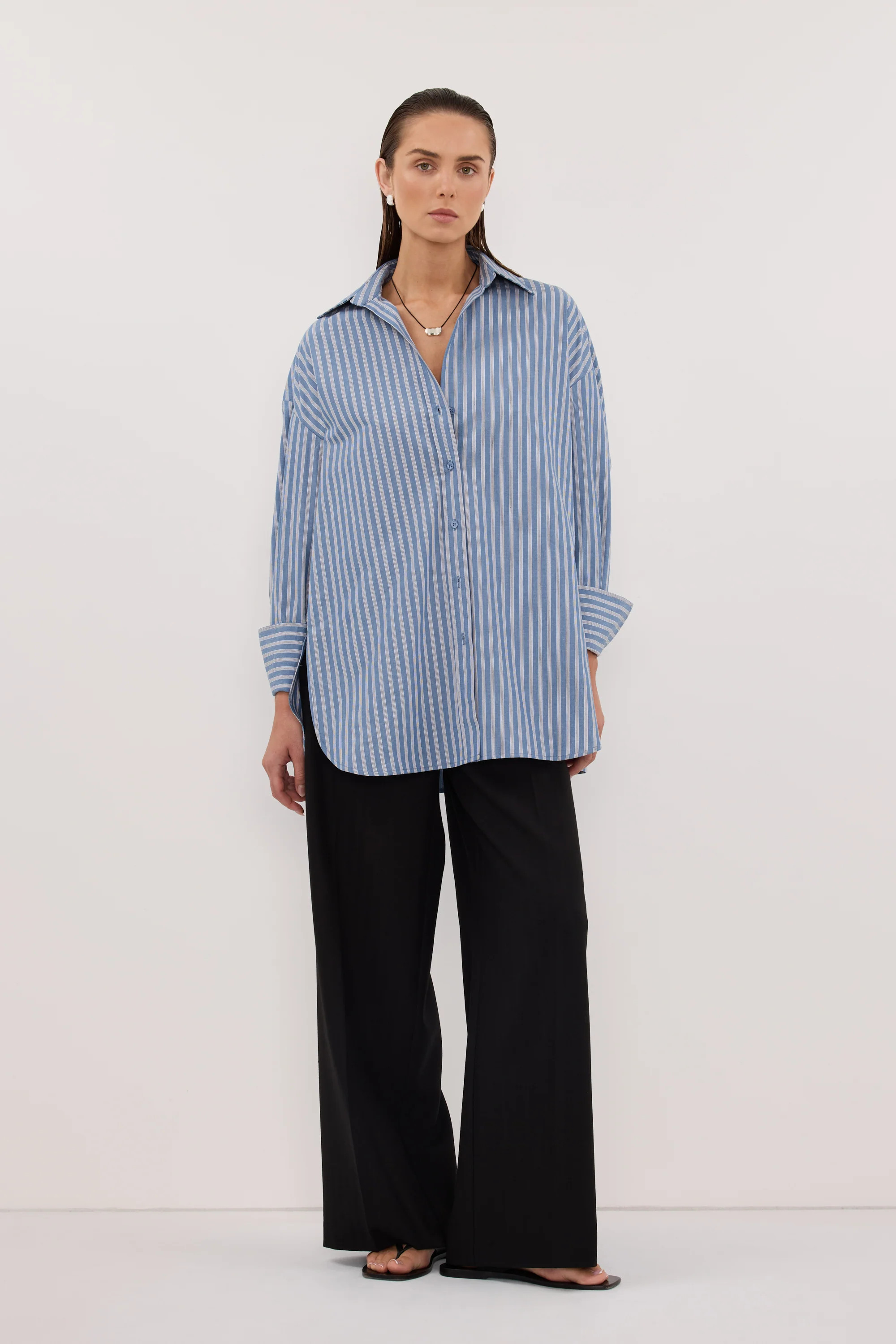 GRACIE BLUE STRIPE SHIRT | DISSH