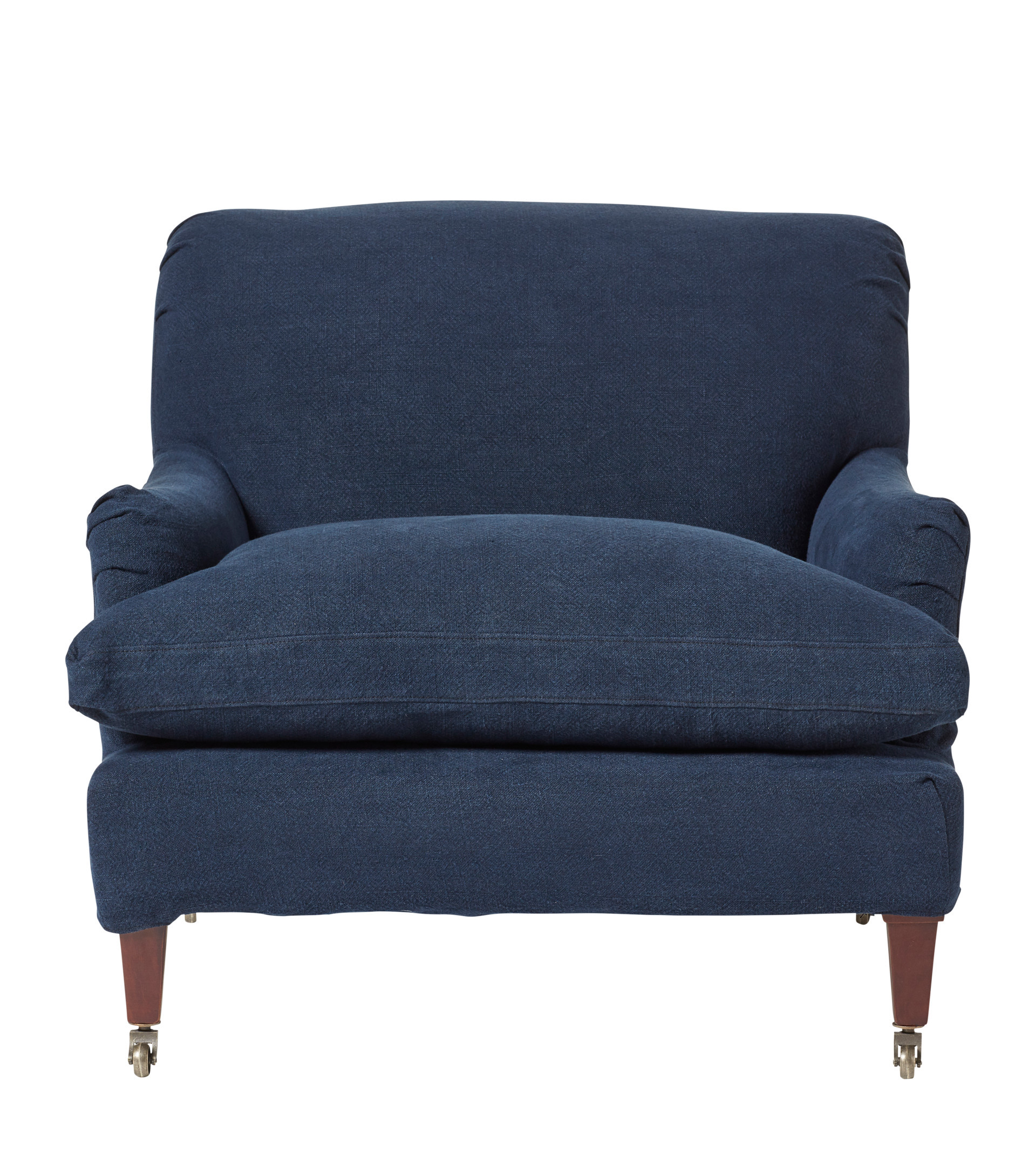 Linen Slipcover For Large Coleridge Armchair - Navy | OKA US | OKA US