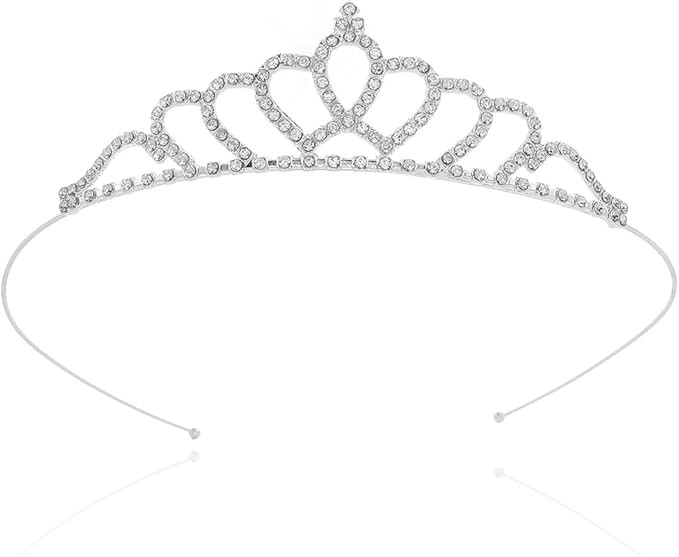 Yean Silver Tiara Crowns Rhinestone Girls Princess Tiara and Crown Crystal Birthday Tiara Headban... | Amazon (US)