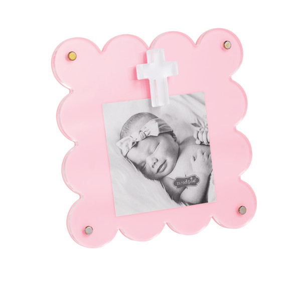 Pink Acrylic Cross Frame | Mud Pie