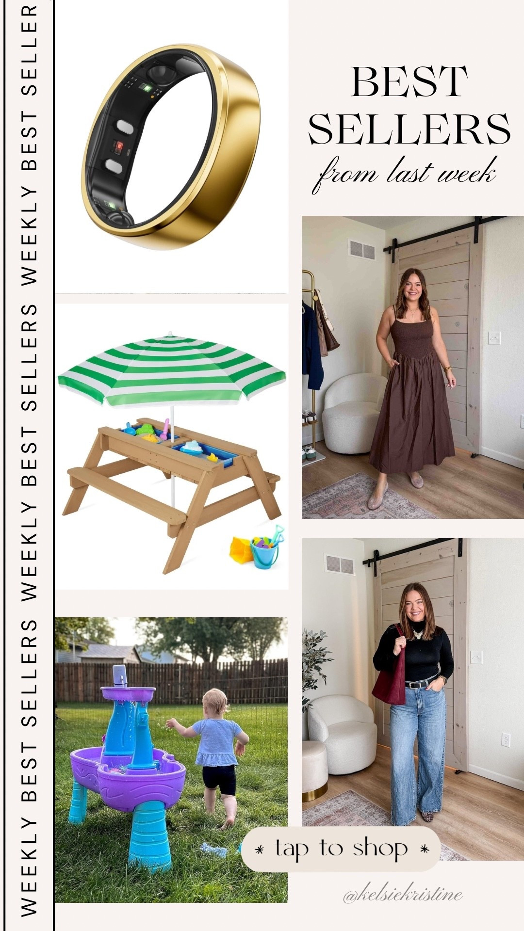 Last weeks best sellers // smart ring / ringconn / toddler activity table / toddler water table / Abercrombie fashion / spring dress / Levi’s jeans / cinch baggy jeans / mom jeans 

#LTKmomlife #LTKKids #LTKMidsize