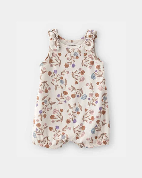 Baby Girl Floral Sleeveless Romper - Ivory | Carter's | Carter's Inc