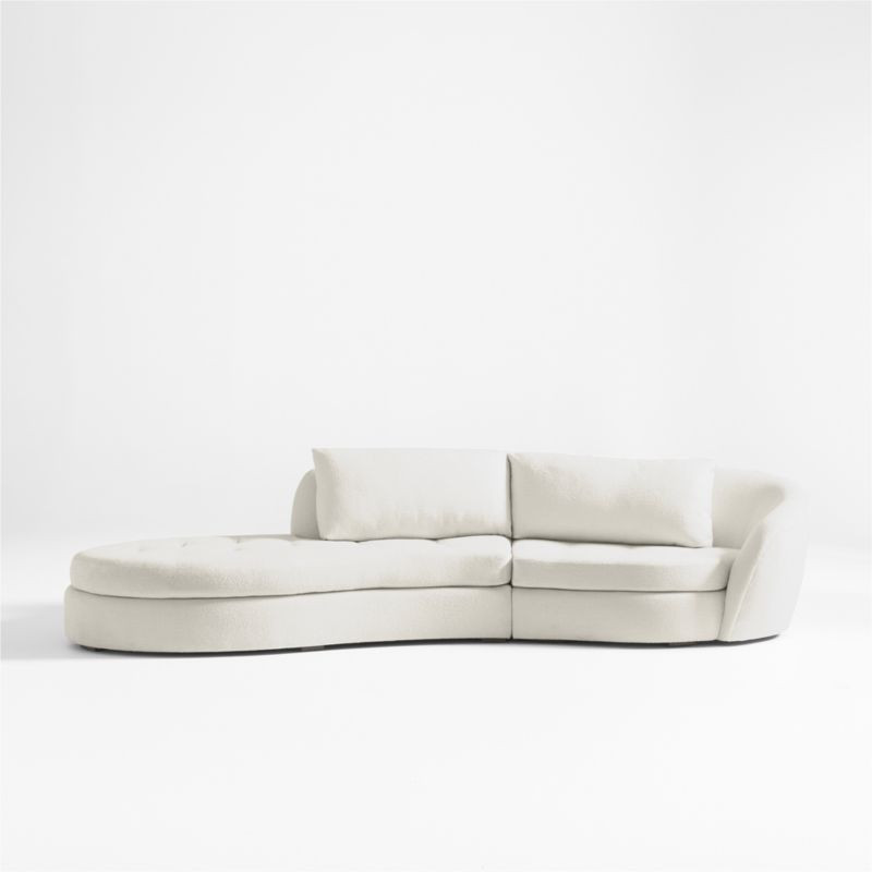 Sinuous 2-Piece Chaise Sectional Sofa by Athena Calderone | Crate & Barrel | Crate & Barrel