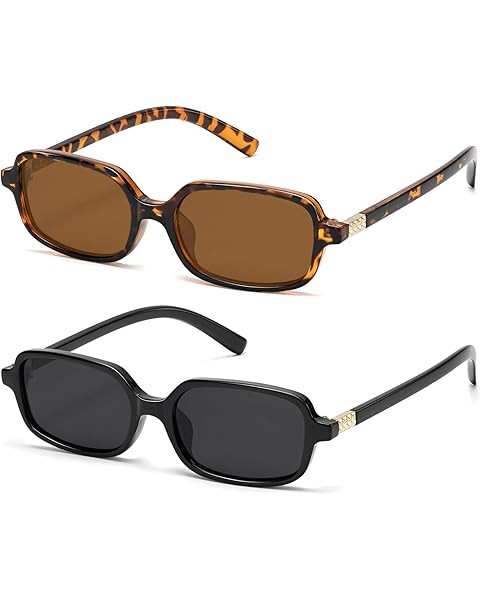 Appassal Retro Rectangular Sunglasses for Women Vintage 2026 Fashion Trendy Funny Small 90s Squar... | Amazon (US)