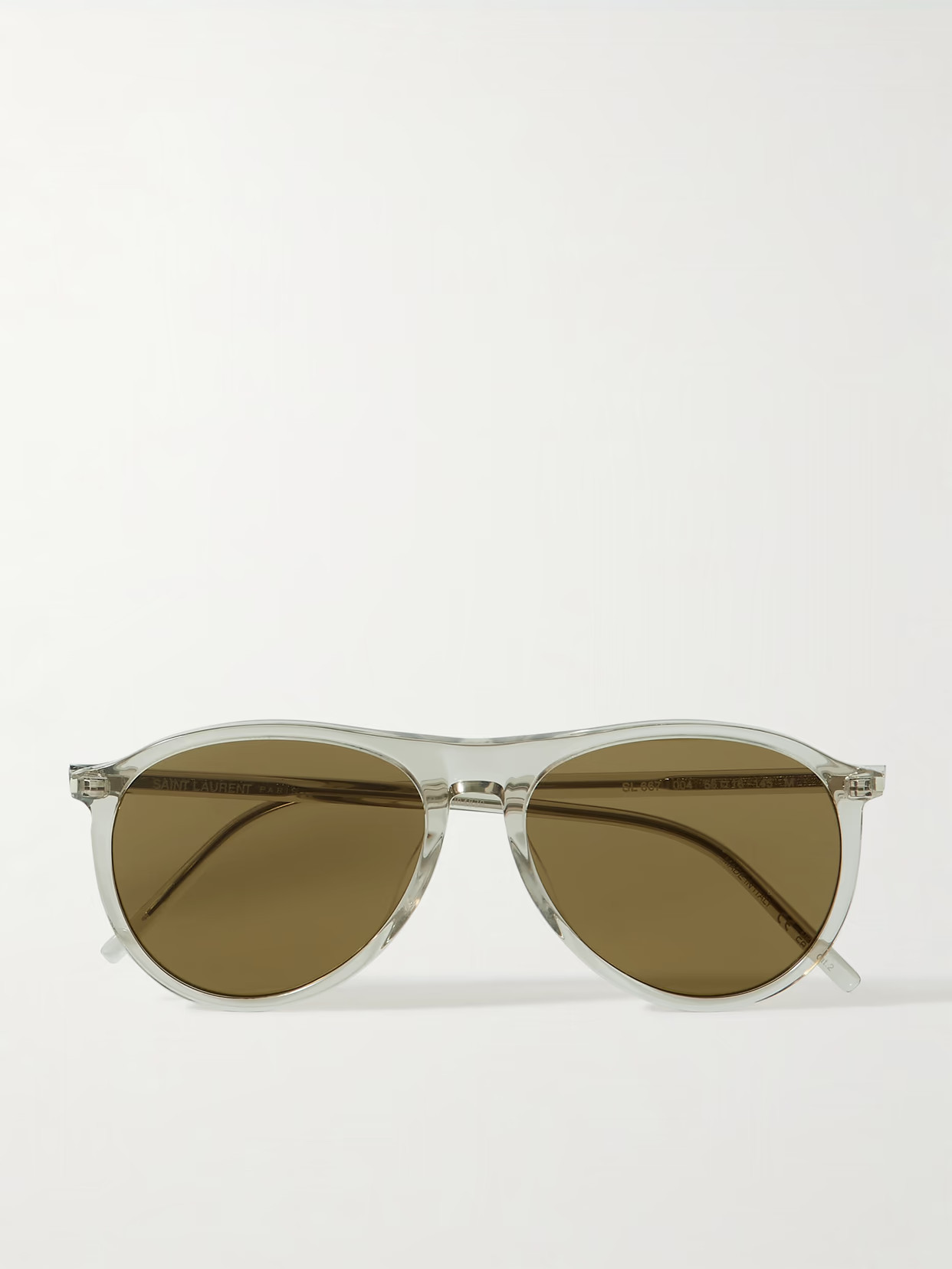 SAINT LAURENT EYEWEAR - Aviator-style Acetate Sunglasses - Clear - One size | NET-A-PORTER APAC