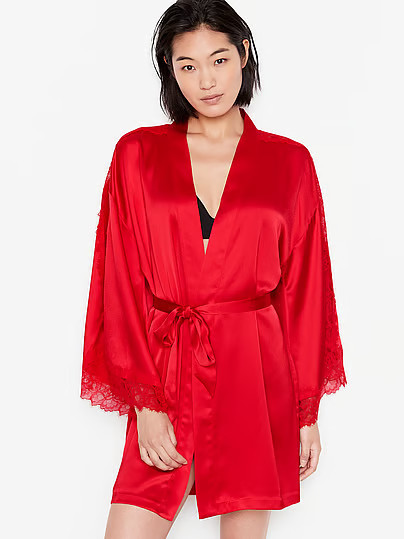 Lace Inset Robe, Red, Xs/S - Women's Robes - Victoria's Secret | Victoria's Secret (US / CA )