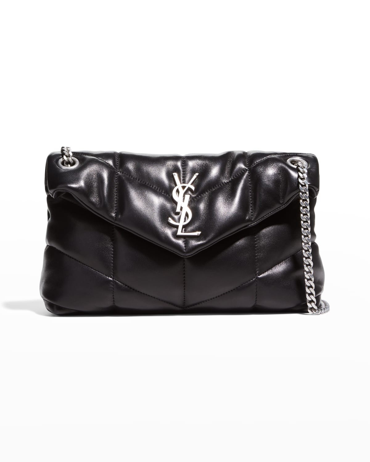 Lou Puffer Small YSL Shoulder Bag in Quilted Leather | Neiman Marcus