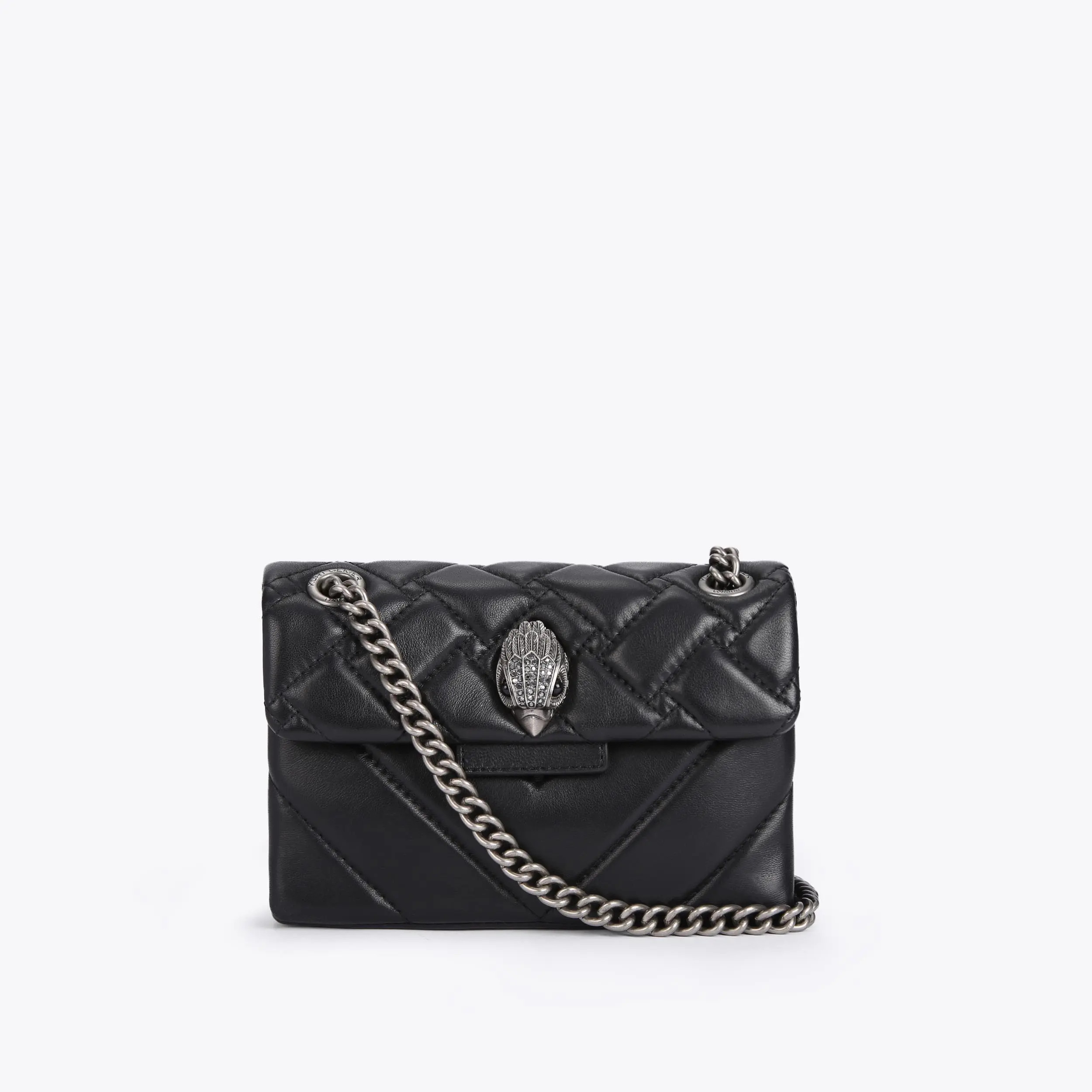 MINI KENSINGTON X BAG Black Quilted Leather Mini Bag by KURT GEIGER LONDON | Kurt Geiger UK