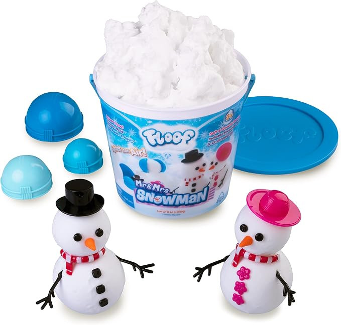 Play Visions Floof Modeling Clay - Reuseable Indoor Snow - Mr. & Mrs Snowman Set With Endless Cre... | Amazon (US)