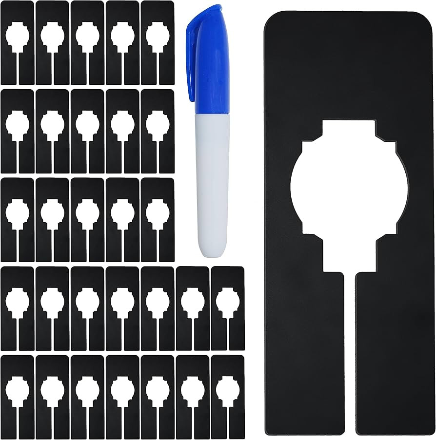 Vantasii 30 PCS Rectangular Closet Dividers with a Bonus Marker, Black Plastic Rectangle Clothing... | Amazon (US)