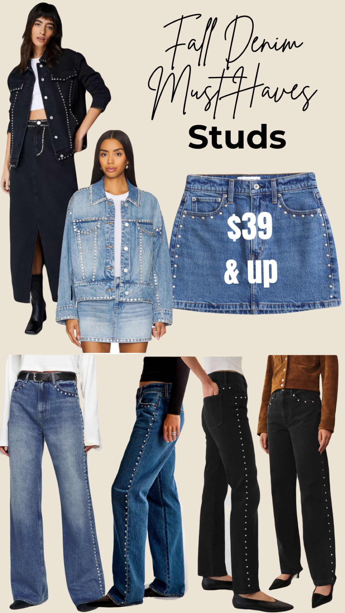 Fall denim finds: studs. The perfect detail to elevate your fall denim. Jeans, jackets, & skirts. $39 & up. Fall fashion for less!

#LTKFindsUnder50 #LTKFindsUnder100 #LTKSaleAlert