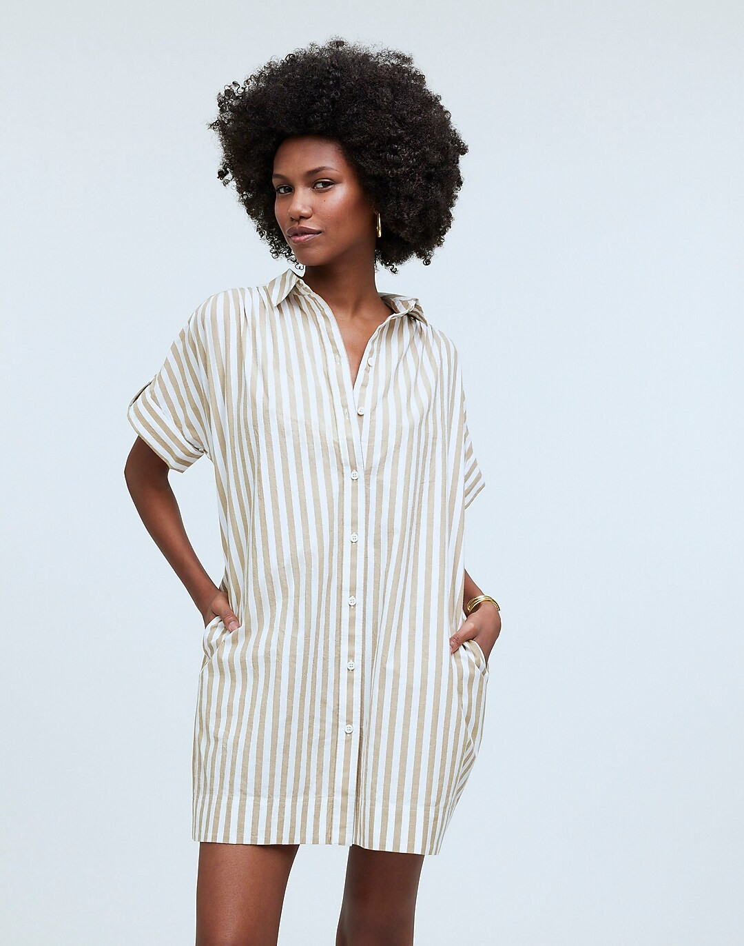 Collared Button-Front Mini Shirtdress | Madewell
