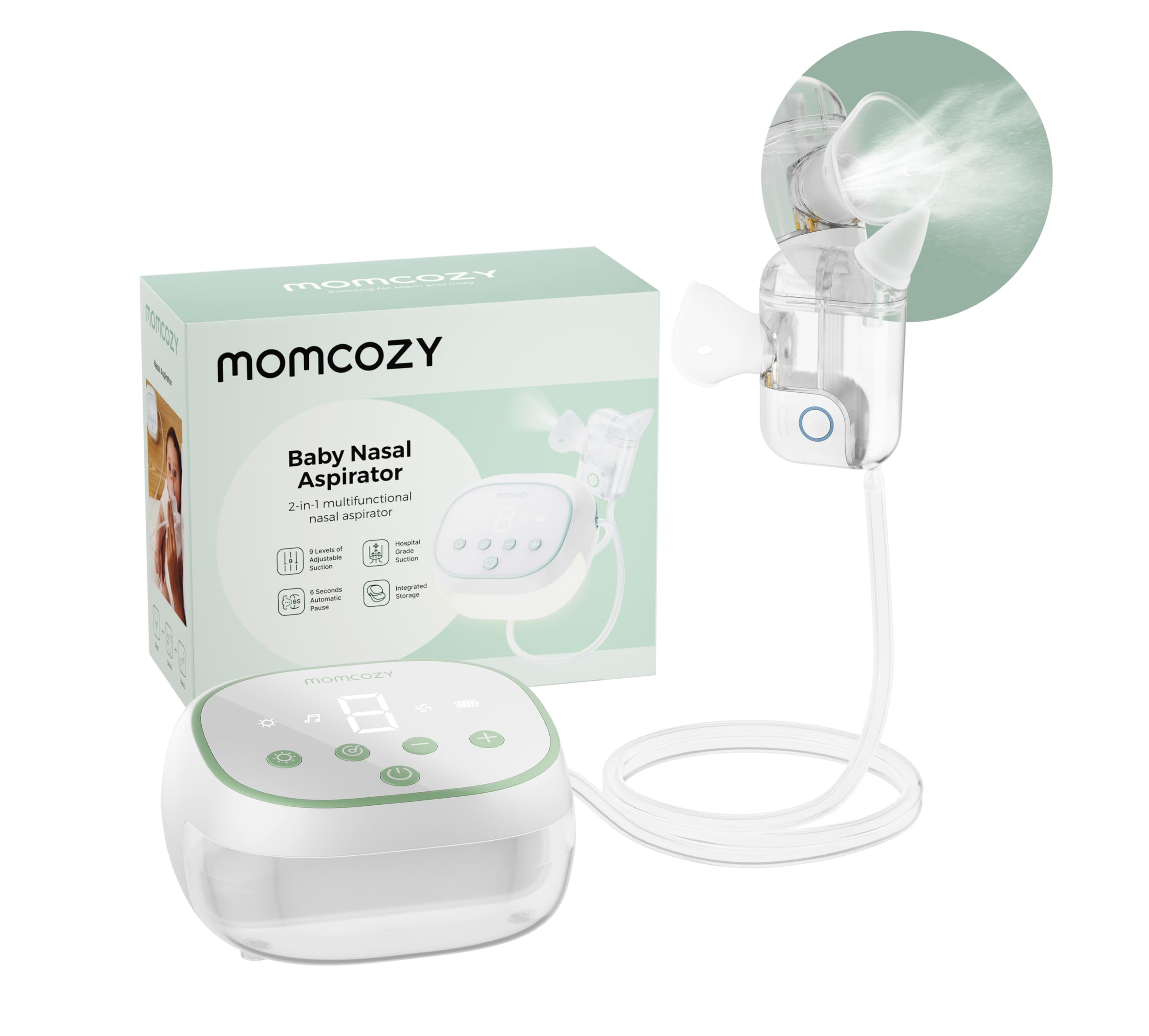 Momcozy BreezyClear Pro™ Nasal Aspirator for Baby, Hospital-Grade 75 kPa Nose Sucker with 9 Adj... | Amazon (US)