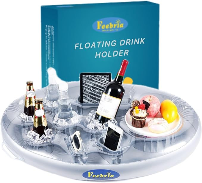 Inflatable Floating Drink Holder with Large Capacity Drink Float for Pools & Hot Tub | Amazon (US)