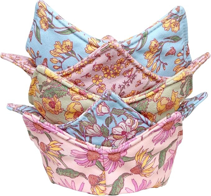 Cotton Microwave Bowl Cozy Holders, Microwave Safe Hot bowl Holders, bowl Snuggies, Soup Bowl Coz... | Amazon (US)
