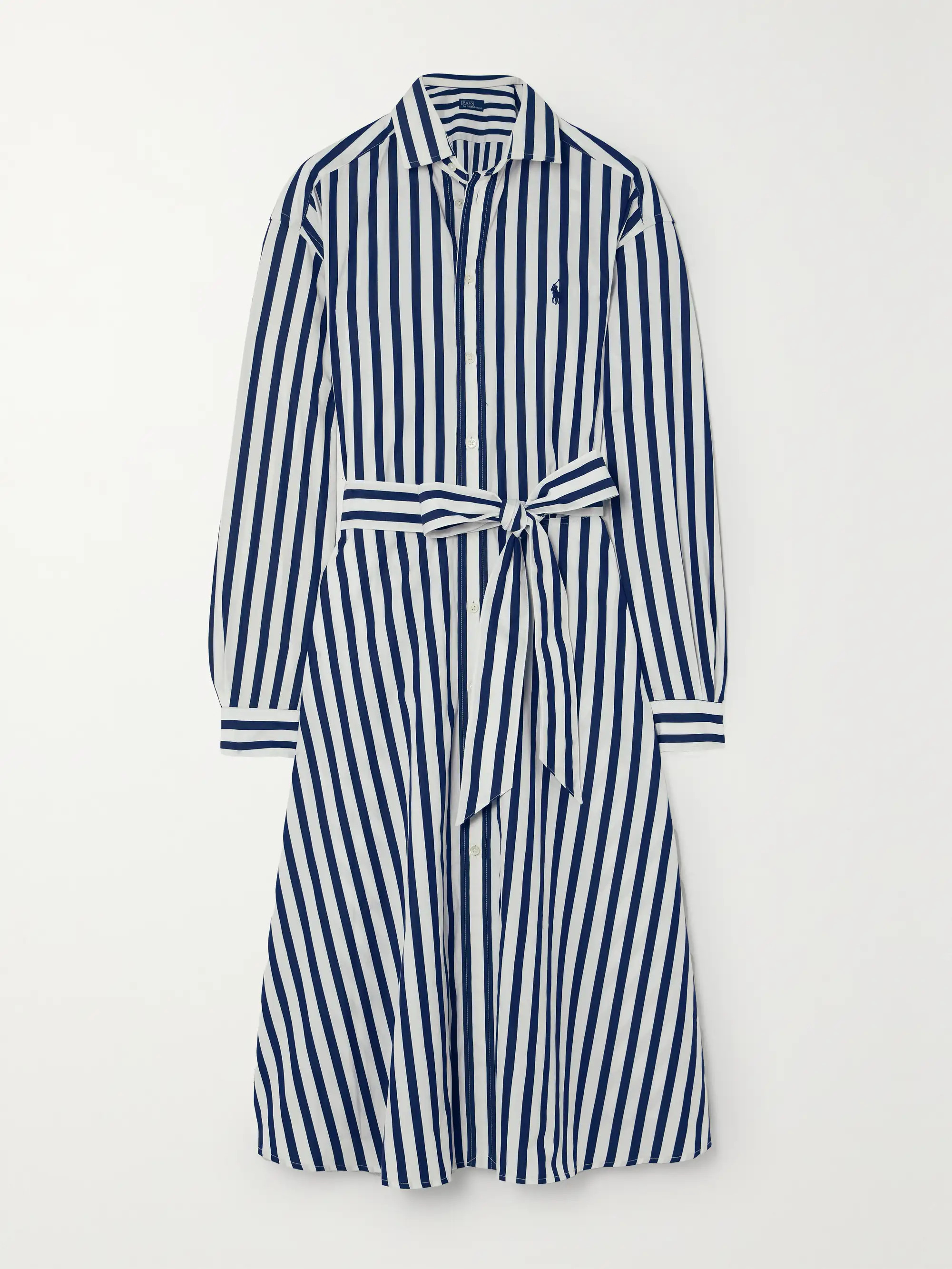 Ela belted striped cotton-poplin shirt dress | NET-A-PORTER (US)