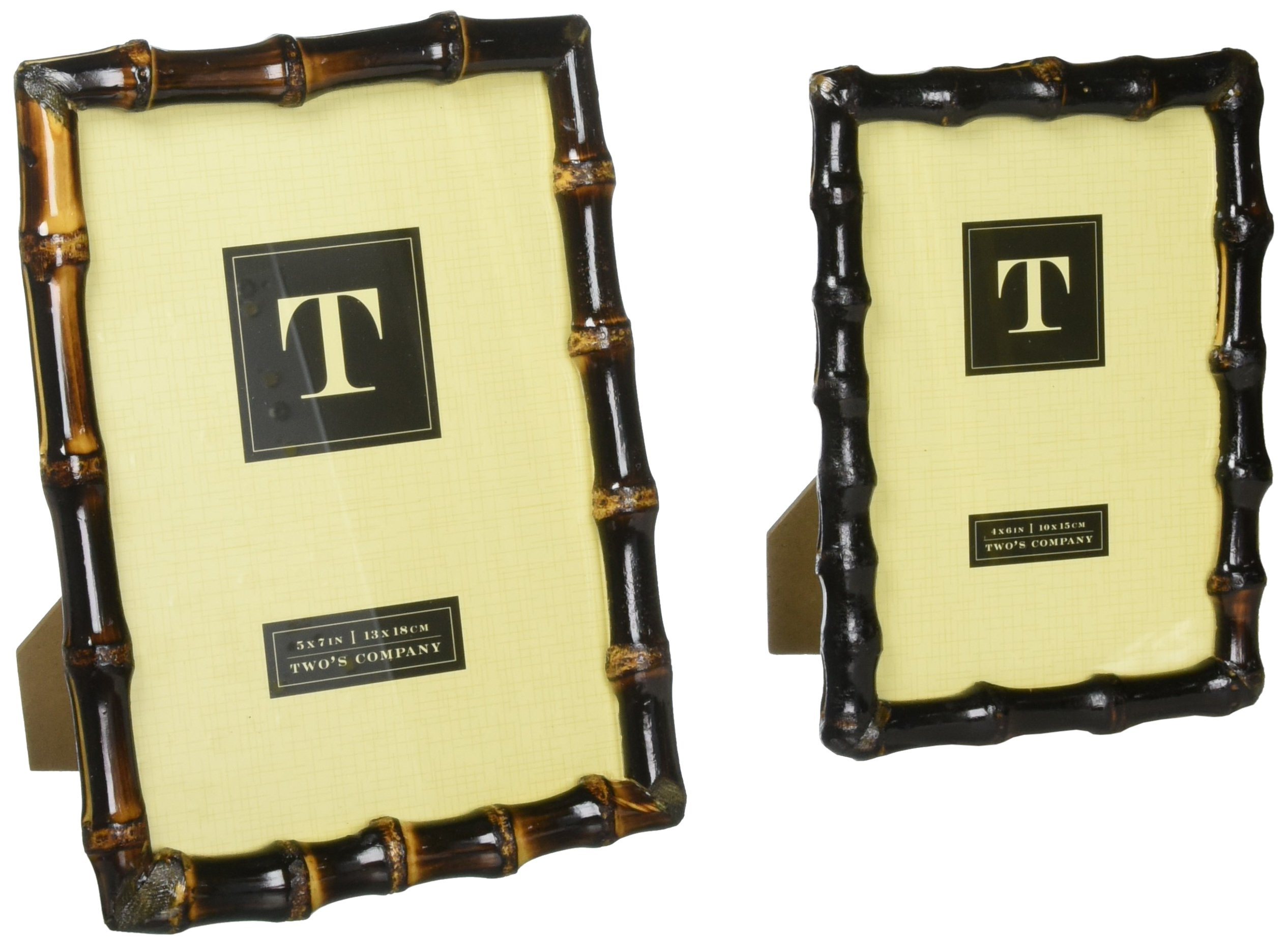 Two's Company Bamboo Photo Frames, Set of 2, Includes 4 x 6 inches and 5 x 7 inches | Amazon (US)