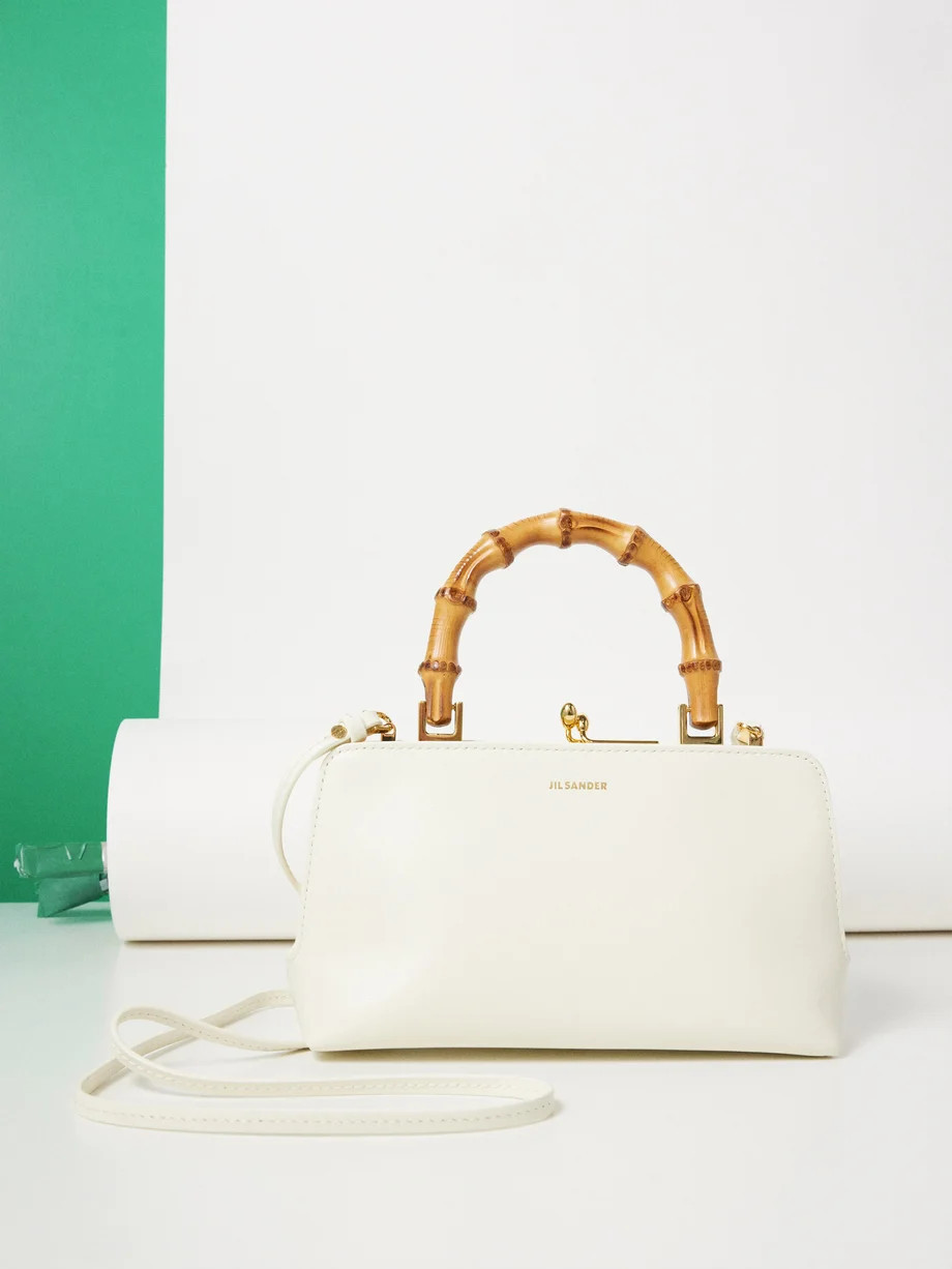 Goji bamboo-handle leather handbag | Jil Sander | Matches (UK)