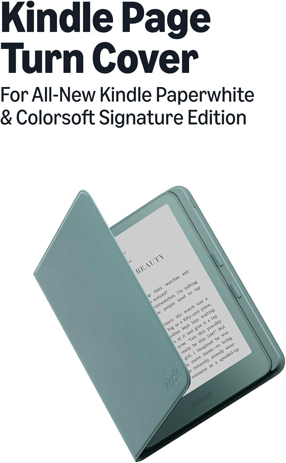 Introducing All-New Amazon Kindle Page Turn Cover with Physical Page-Turn Buttons — Magnetic Attach for Kindle Paperwhite and Colorsoft Signature Edition (2026 Releases) — Plant-Based Leather | Amazon (US)