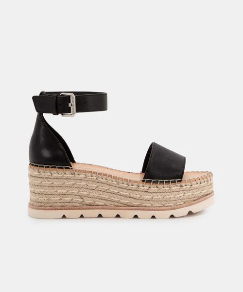 LARITA WIDE SANDALS IN BLACK | DolceVita.com