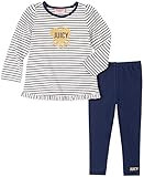 Juicy Couture Baby Girls' 2 Pieces Leggings Set, Navy Stripes/Navy, 12M | Amazon (US)