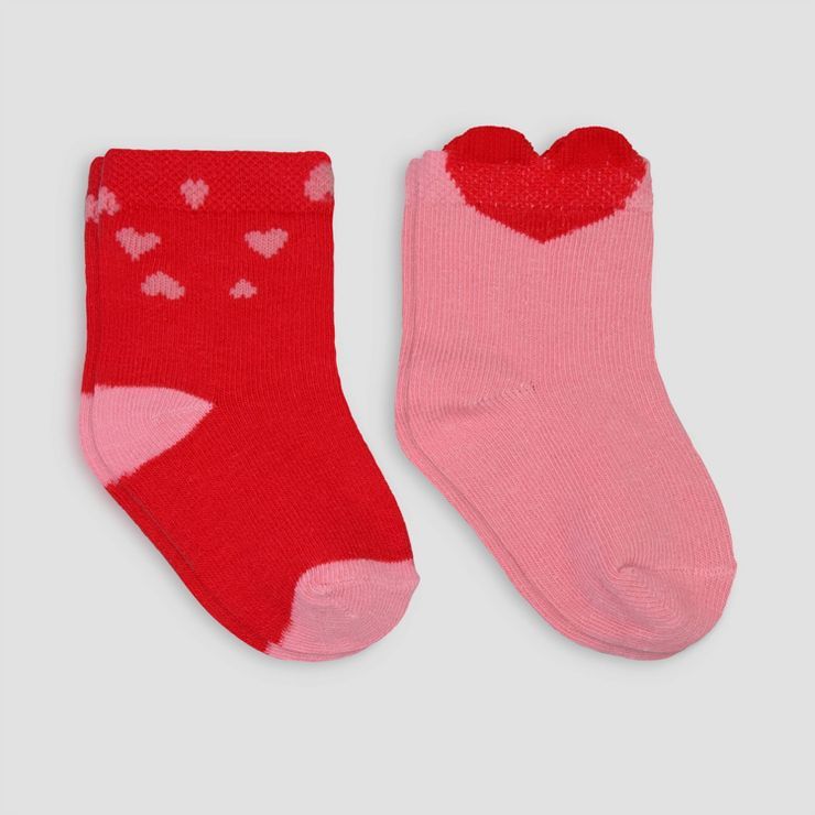 Carter's Just One You® Baby Girls' 2pk Heart Crew Socks | Target