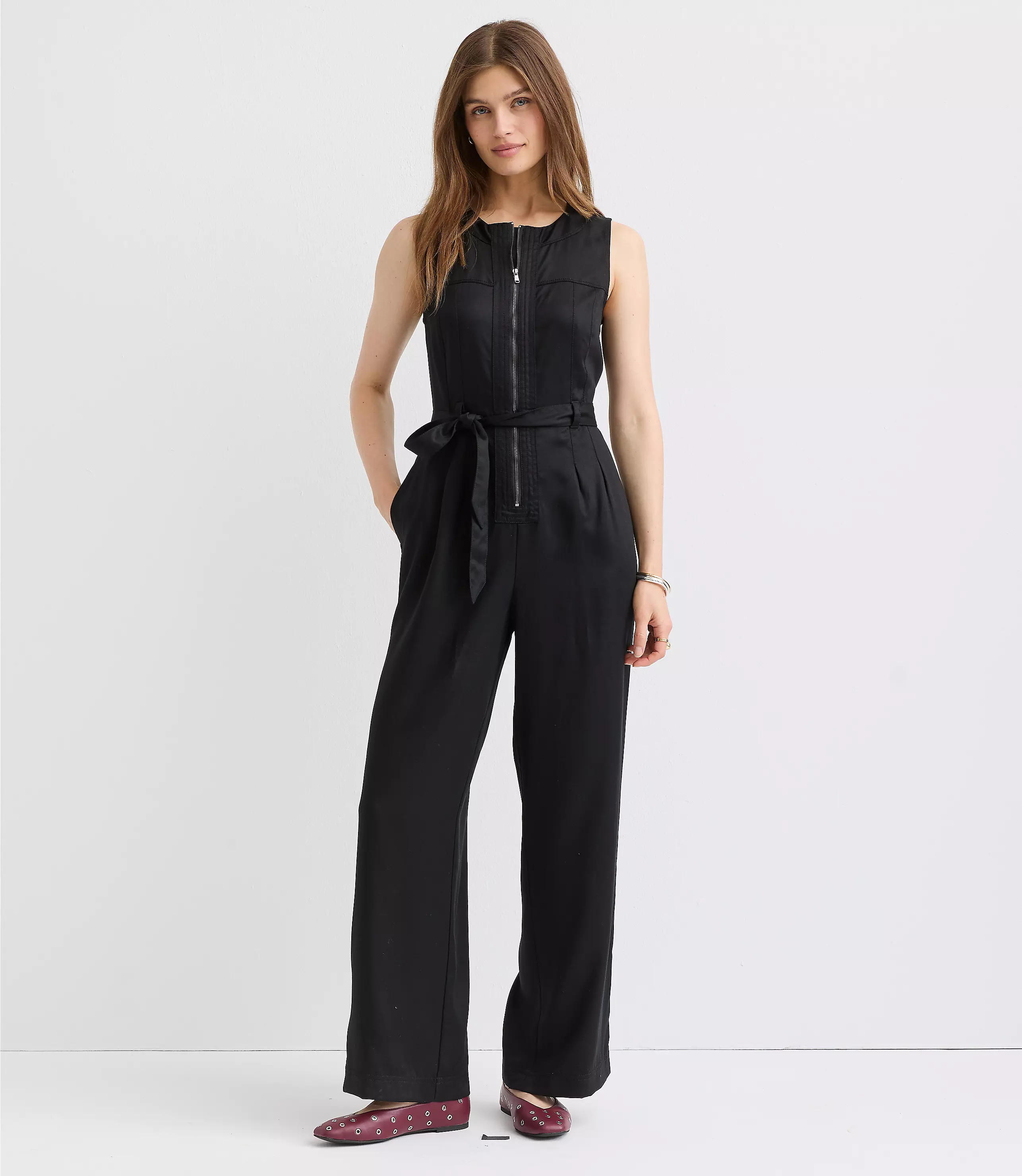 Seamed Zip Jumpsuit | LOFT
